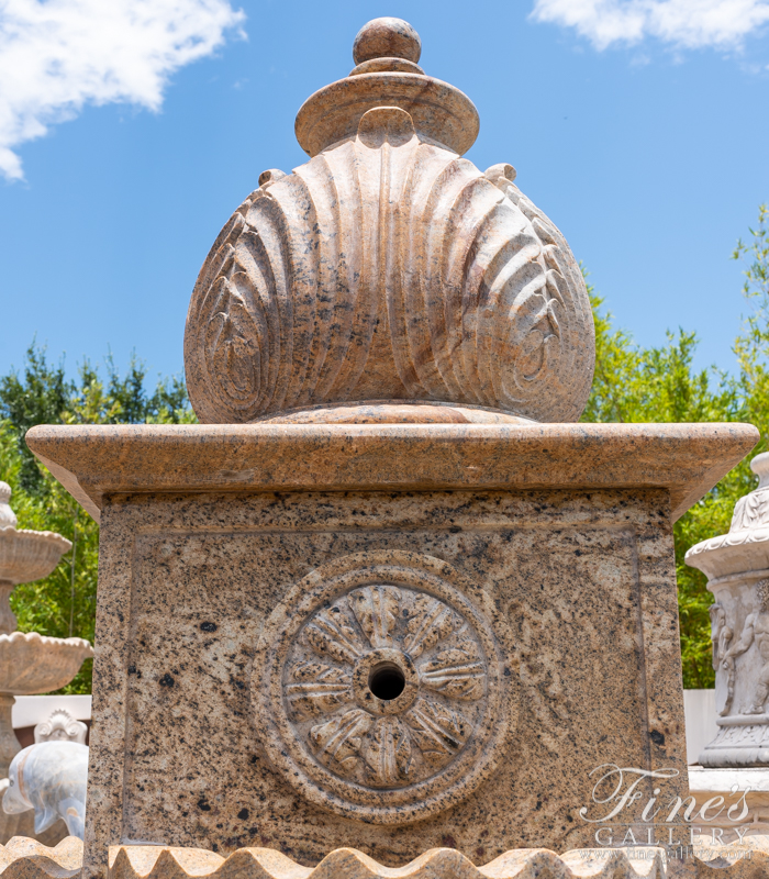 Marble Fountains  - Antique Gold Granite Fountain - MF-1274